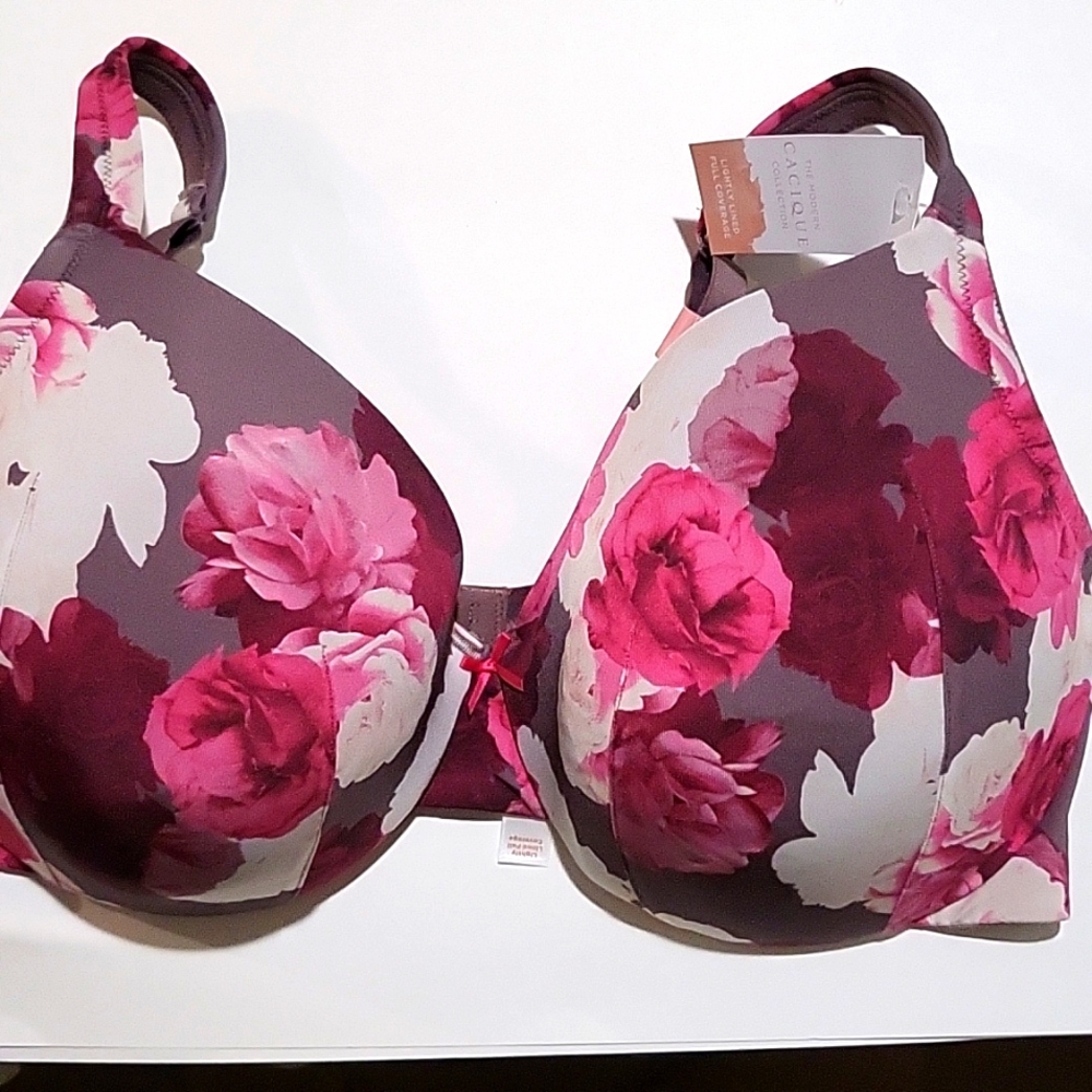 Lane Bryant Cacique Lightly Lined Full Coverage Bra Floral size 42DD New - Picture 4 of 6